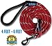 Dog Leash - GOMA Industries Reflective Chew Resistant Lead - 100% Nylon Indestructible Training leashes - for Medium Large and XL pups - Mountain Climbing Rope Made- Red