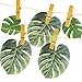 LEOBRO Tropical Palm Leaves Simulation Leaf Artificial Tropical Green Plant Leaves 13 Inch and 8 Inch Combination Leaves for Hawaiian Luau Party Decoration Shipping by FBA (20 Pieces)