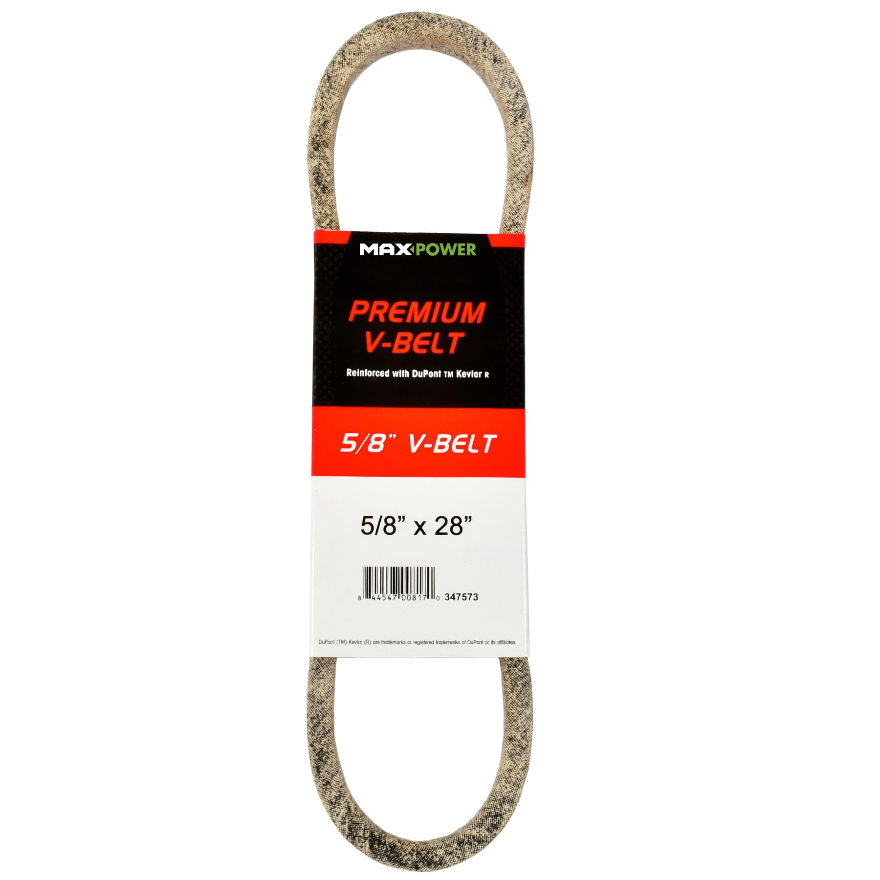 Photo 1 of Maxpower 347573 Premium Belt Reinforced with Kevlar Fiber Cords, 5/8" x 28"