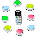 Retekess TM102 Wireless Buzzers for Trivia Games, Answer Buzzers for Classroom with Light, Show Who Buzzed First, 3 Response Modes, Buzzer System for Game Show, School, Jeopardy, Family Feud Night
