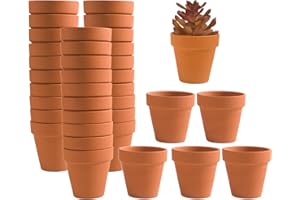 Fcacti 36 PCS Small Mini Clay Pots with Drainage Holes for Plants,2.5inch Terra Cotta Pot Clay Ceramic Pottery Planter,Succulent Nursery Pot/Cactus Plant Pot,for Indoor/Outdoor Plants,Crafts