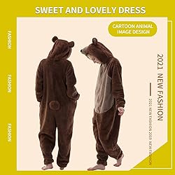 COSUSKET Fitted Unisex Adult Bear Onesie