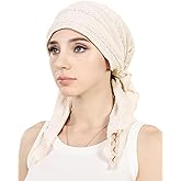 ORKSEA Chemo Headwear for Women Pre-Tied Head Scarf Headwraps Soft Turbans Cancer Hats Chemo Beanie Coverings Scarves
