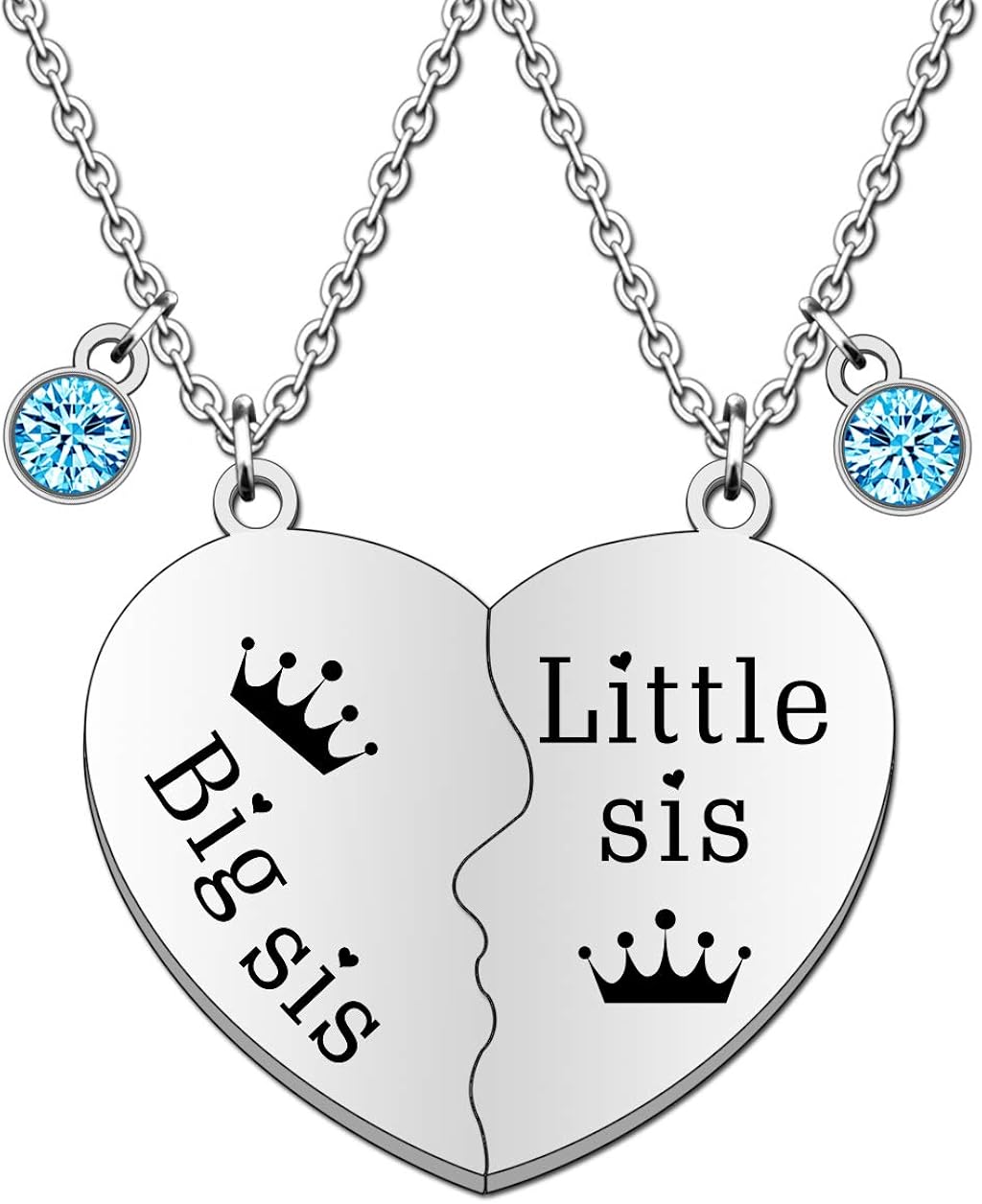 TTOVEN Sister Necklaces For 2 Sister Gifts Broken Heart Friendship Necklace Gifts Jewelry Set