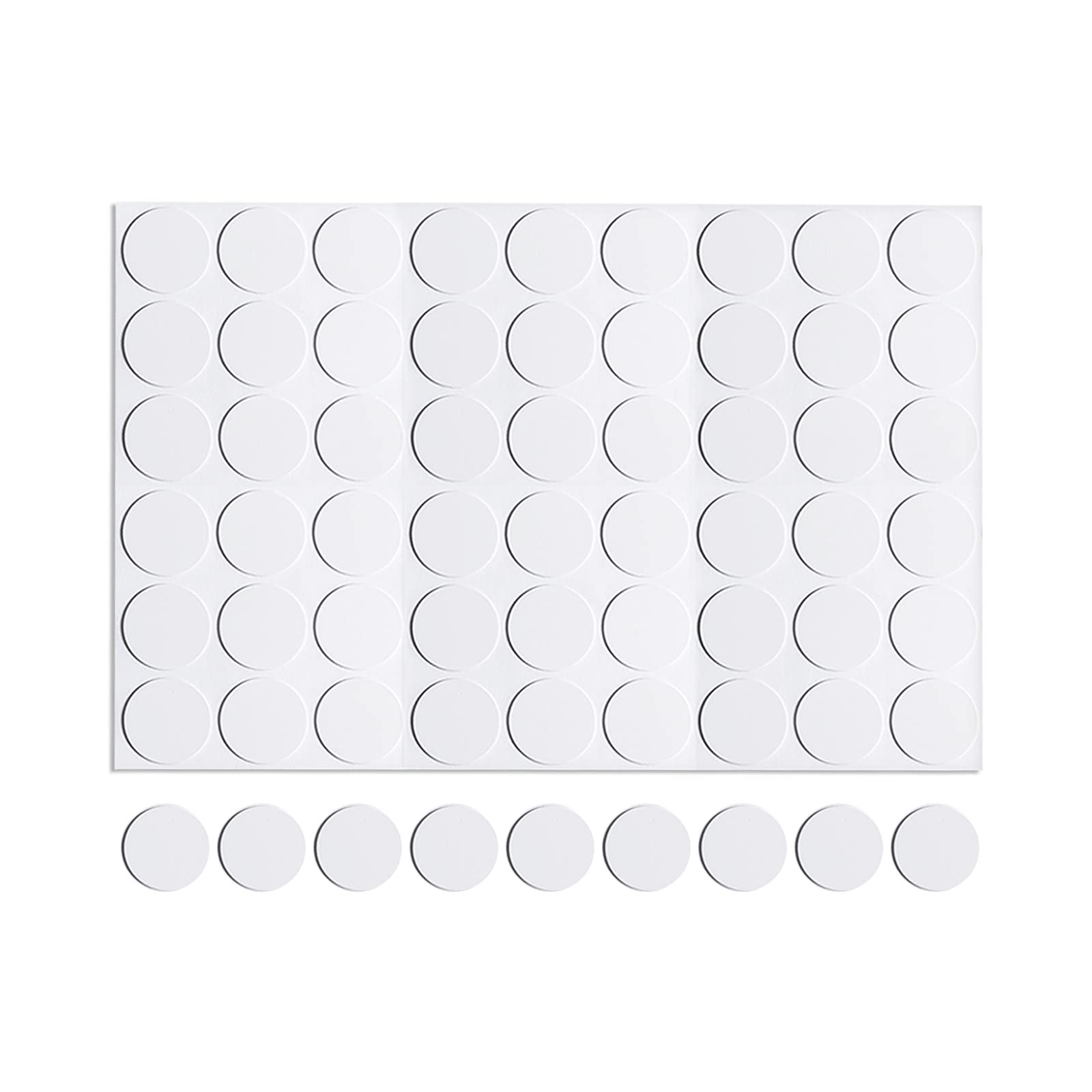 DTGN 21mm(Dia) Screw Hole Cover Stickers - 1Sheet 54pcs - Good for Furniture Wardrobe Chair - PVC Waterproof Hole Caps - White