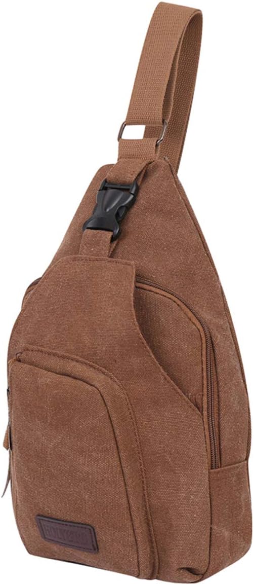 Men's Sling Bag Canvas Multipurpose Crossbody Shoulder Backpacks Tan Sling Backpacks Brown(Canvas)