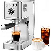 CHULUX Elite Espresso Machine for Latte, Americano and Iced Coffee, Silver | Hot and Iced Espresso, Visible Pressure Gauge, PID Temperature Control, Pre-Infusion Tech, Brushed Stainless Steel Finish