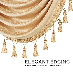 ELKCA Thick Chenille Window Curtains Valance for