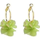 Solighter Rhinestone Flower Cluster Earrings for Women Sparkling Crystal Floral Drop Dangle Earrings Statement Jewelry