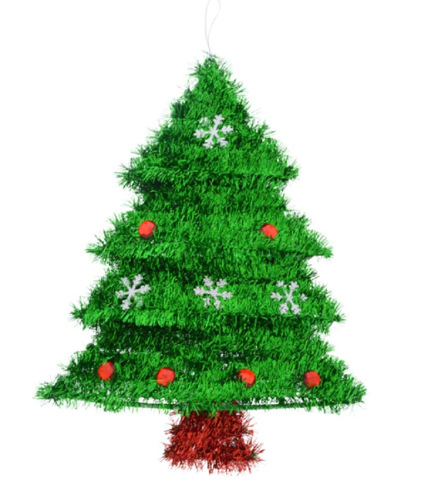 Tinsel Christmas Tree Decorative Wall Hanging