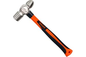 WEDO 0.5lb Ball Pein Hammer,Stainless Steel Ball Peen Hammer With Fiberglass Handle,Length 280mm,Die-forged Hammer Head 230g,Shock-resistant,Corrosion Resistant Drilling Hammer