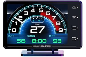 OTPerformance OTP-XS HUD Heads Up Display for Car, OBD+GPS Multi-Data Monitor Digital Speedometer Head Up Display, Overspeed 