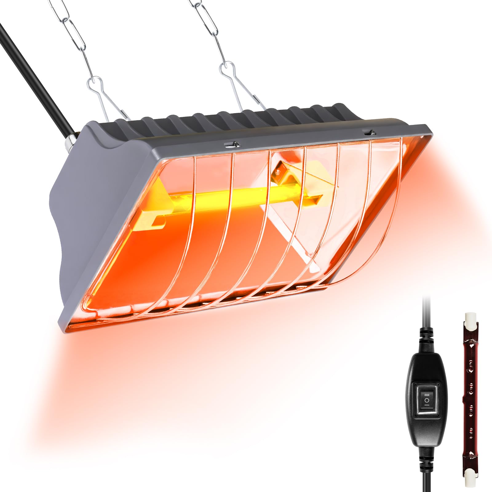 Photo 1 of Jaenmsa Chicken Heater 250W,Brooder Heating Lamp for Chicks Coop,Brooder Heater Warmer Lamp w/ 2Pcs Infrared Heat Bulbs,2 Adjustable Temp(250/175w) & Hight for Poultry Coop, Small Pets Indoor Warmer
