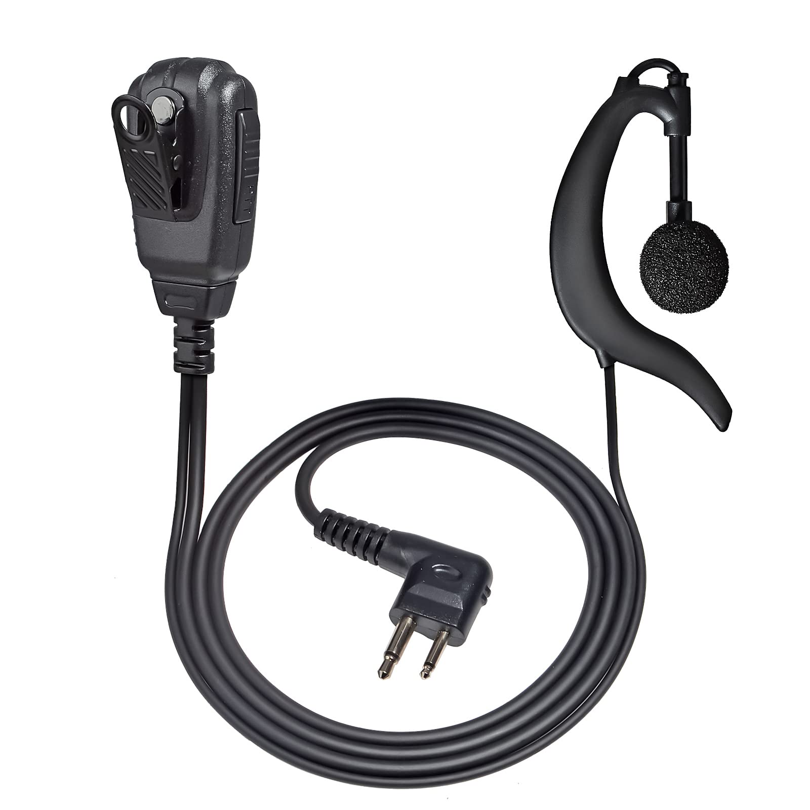 UAYESOK Walkie Talkie Headset Bodyguard G Shape Earpiece with Big PTT Microphone for Motorola 2 Pin DP1400 CP040 GP300 XT420 XT460 CLS1110 CLS1410 Hytera PD505 for Police Security Two Way Radio