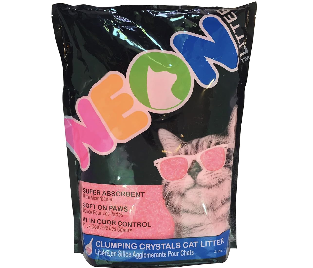 Neon Clumping Silica Gel Cat Litter, 4 lb, Pink