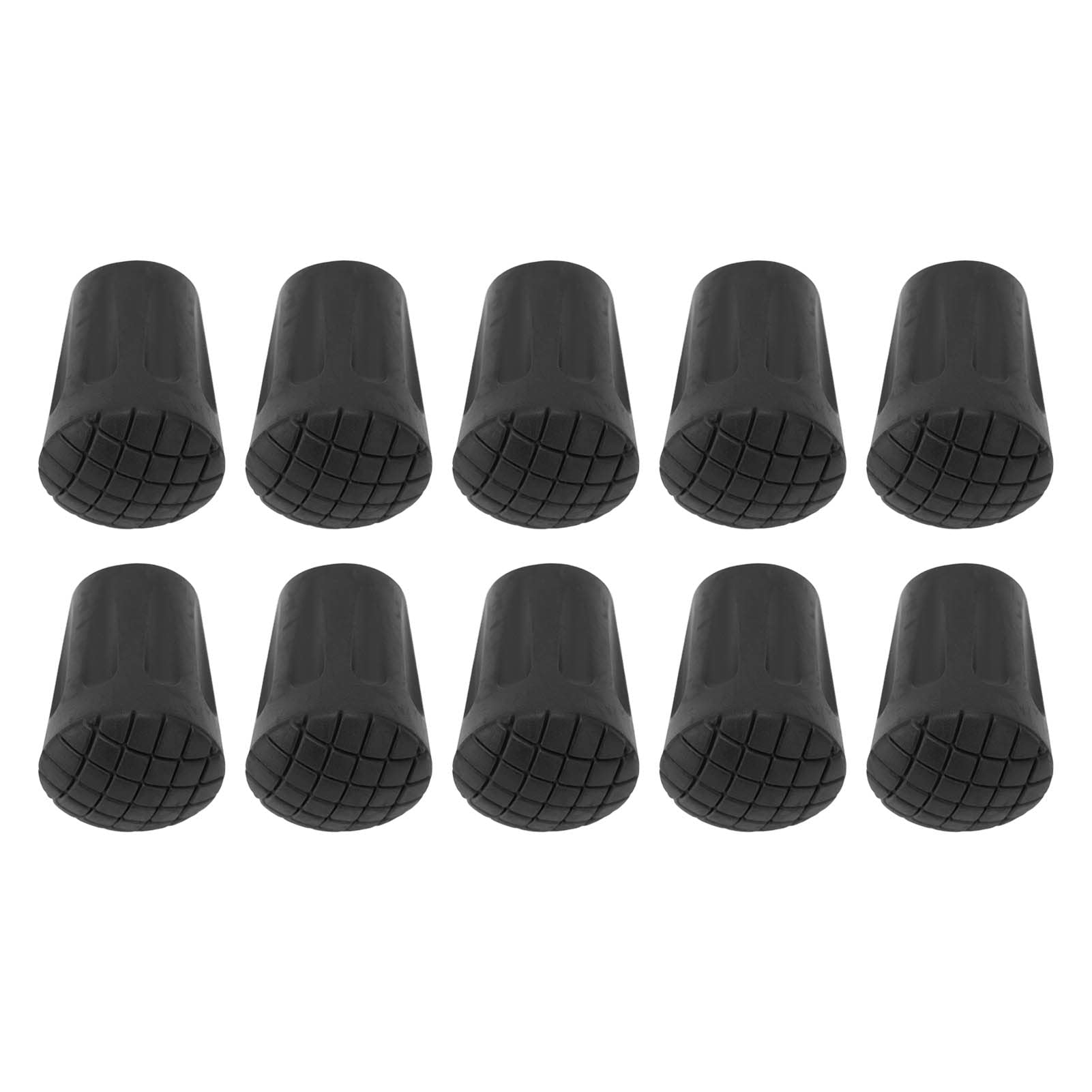 11mm Walking Stick Ferrules, 10pcs Trekking Pole Tips Replacement Rubber Cane Tips Non-Slip Hiking Pole Caps Shock Absorbing Crutch Tips End Protectors