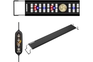 GLOWRIUM Aquarium Light, LED Fish Tank Light with Timer, Full Spectrum Freshwater Planted Aquarium Grow Lights with Moon Lights, Brightness Adjustable, Daylight/Moonlight Mode, Auto On/Off (24-29 in)