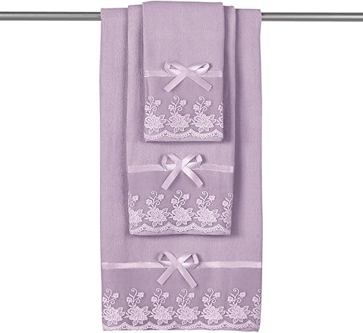 Amazon Com Collections Etc Lace Trim Decorative Display Towel Set