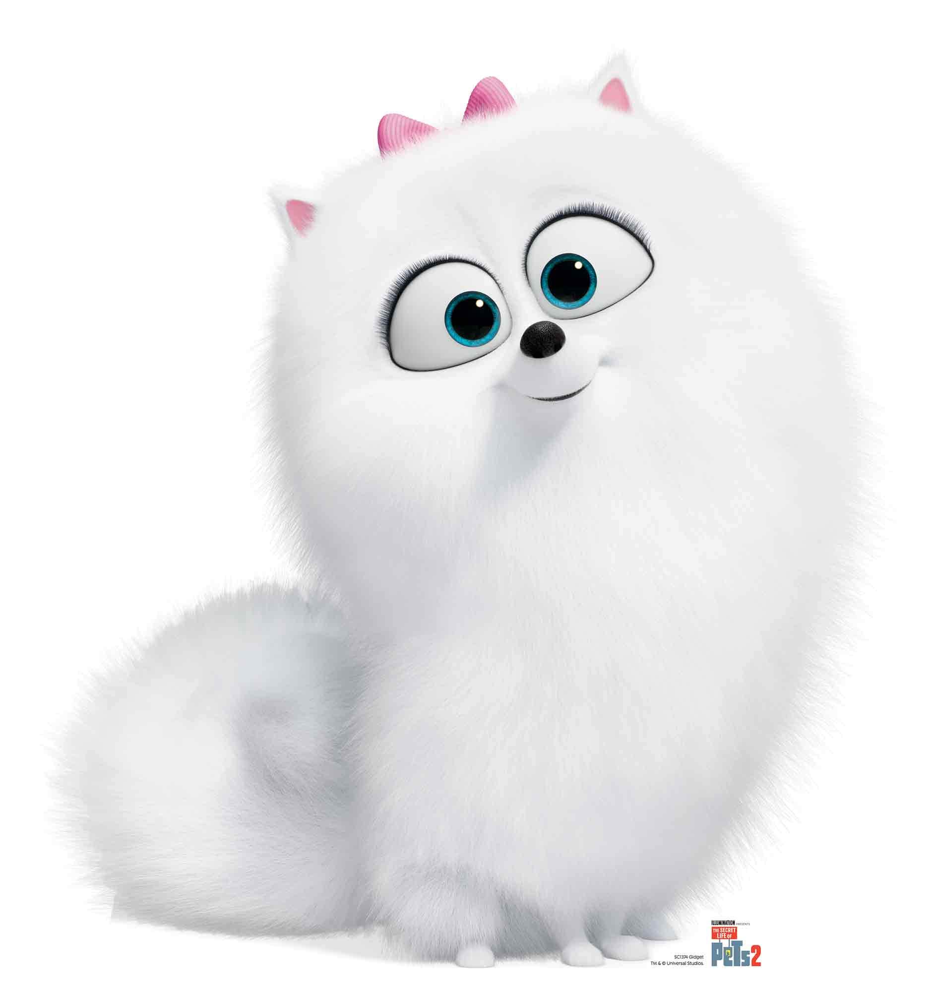 Star Cutouts Ltd SC1374 Gidget Secret Life of Pets Lifesize Cardboard Cutout Fluffy White Dog Height 78cm Width 73cm Perfect for Fans, Collectors, Parties and Events, Multicolour