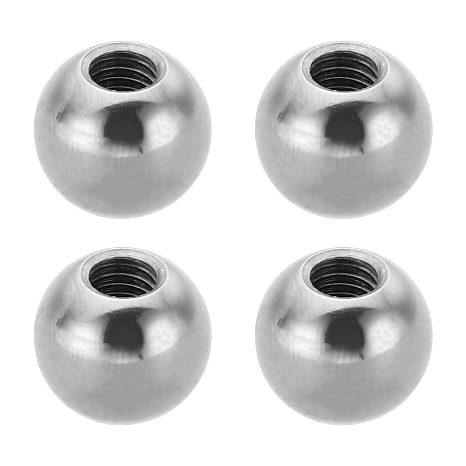PATIKIL M5x12mm Ball Nuts Knob, 4 Pcs Female Thread 304 Stainless Steel Round Blind Hole Screw Cap Cover for Lighting Machinery DIY Decoration, Silver