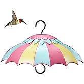 Bird Feeder Cover,Hanging Baffle for Bird Feeder Pole with 3 Steel Hooks Dome Weather Guard Bright Colors Attract Hummingbird 14inch(Tricolor)
