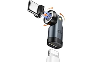 MoKo Lightning to USB C Magnetic Adapter 60W, 9 PIN Magnetic Lightning Adapter with 180° 360° Rotating, Lighting to USB C 90 