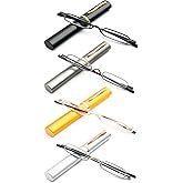 DXYXYO Mini Reading Glasses for Women Men Compact Small Pocket Metal Readers with Portable Case