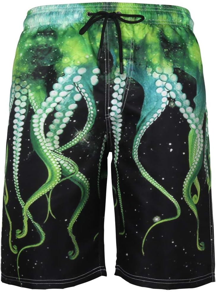 YAYUMI 2019 Mens Summer Swim Trunks 3D Print Graphic Casual Athletic Beach Short Pants