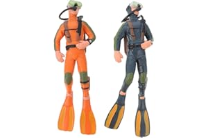 jojofuny 2Pcs Scuba Diver Toy with Mini Scuba Tank: Adorable Simulated Diver Models Figurines for Desktop Ornaments - Scale Models People for Swimmers DIY