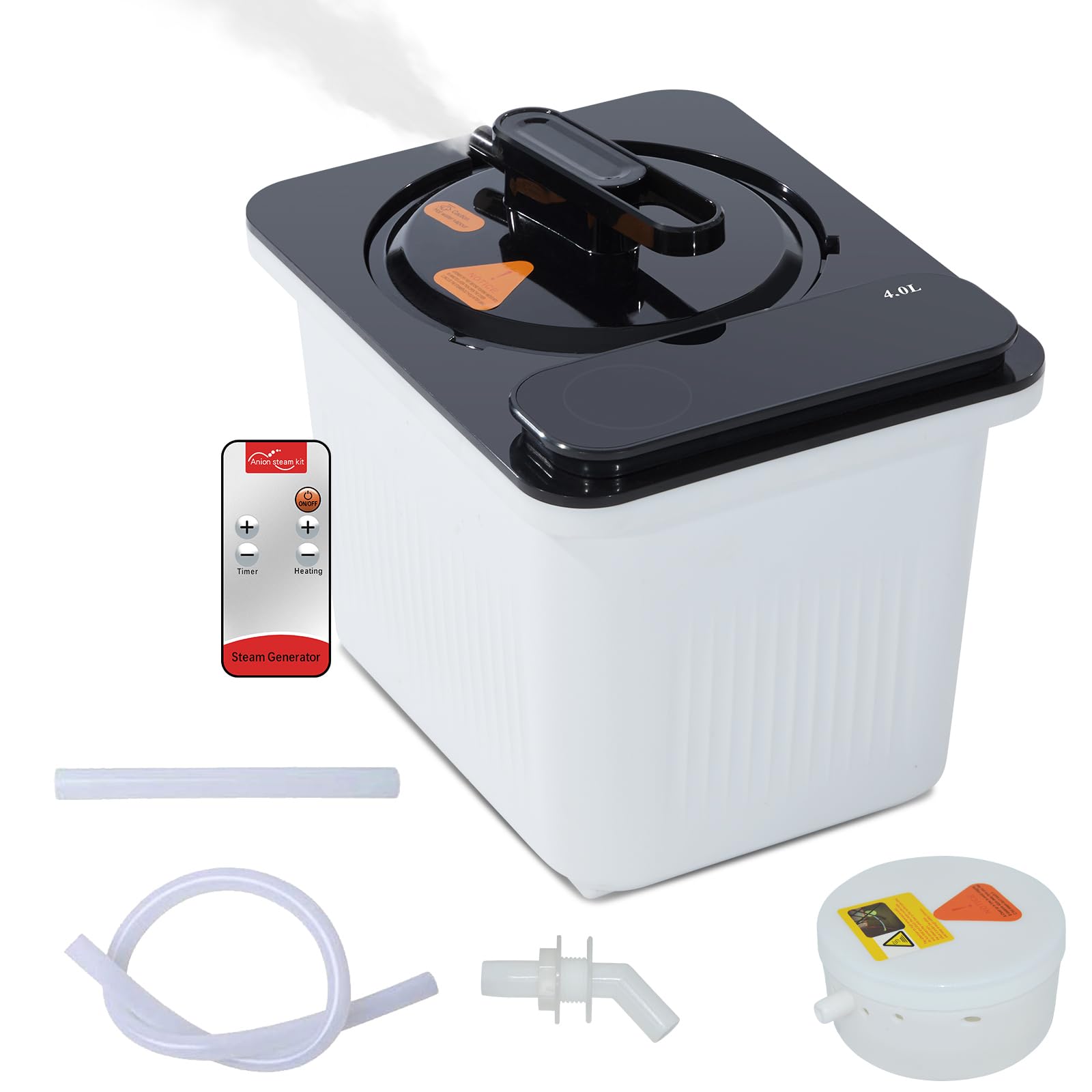 Photo 1 of amocane Sauna Steamer Pot, 4L 1400W Portable Steam Generator Spa Machine, Home Saunas Spa with Remote Control, 18 Temperature Levels, Portable Sauna Steamer for Home Spa Sauna Accessories