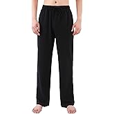 Garmagic Mens 100% Cotton Pajama Pants – Soft Lounge Sweatpants, Lightweight PJ Bottoms with Wide Leg