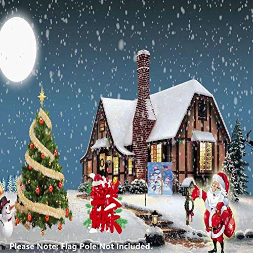 zosenda Christmas Garden Flag, 12 x 18 Inch Double Sided Snowman Patriotic House Yard Flag, Rustic Winter Snowflake Yard Decorations, New Year Holiday Seasonal Outdoor Flag