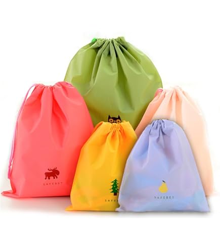 MUANNA 8er Set Kordelzug-Taschen Aus Nylon – Robust & Leicht, Perfekt Zum Organisieren Für Reisen & Outdoor