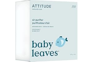 ATTITUDE Baby Air Purifier, Activated Carbon Freshener, Odor Remover, Plant and Mineral-Based, Vegan, Good Night, 8 Ounces