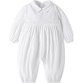 Booulfi Baptism Christening Outfits for Boys Easter White Romper Baby Romper Church Newborn Clothes