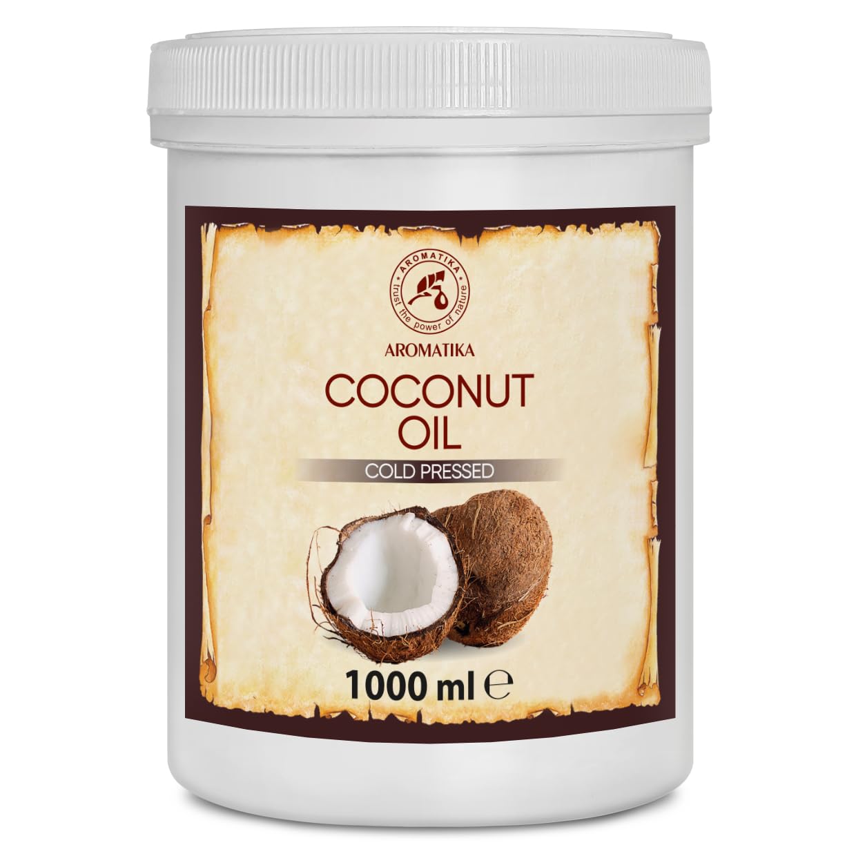 Coconut Oil 1000ml - Indonesia - Cocos Nucifera Oil - 100% Pure & Natural Cold Pressed - Unrefined Coconut Oil - Best Benefits for Skin - Hair - Face - Body Care - Unrefined Coconut Oils