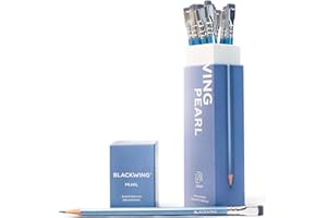 Blackwing Pearl Pencils - 12 Count, Blue Lacquer Finish, 2B Balanced Lead, Premium Wood, Japanese Graphite