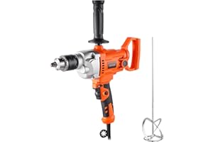 VEVOR Drill Mixer, 1/2 inch Corded Electric Drill Mixer Set, 0-850RPM 5.4A Mixing Drills, Mixing Drills Machine with D-Handle for Drilling & Blending, Handheld Cement Mixers for Fodder, Paint, Cement