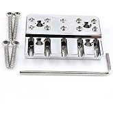 OVSAL Guitar Bridge String Locks Chrome 5 String Bass String Locking Nut Headless Bass Guitar String Lock Brass String Locking for Headless Electric Bass Guitar Replacement Parts
