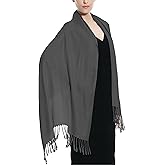 Glory Max Women Large Soft Silky Pashmina Shawl Wrap Scarf in Plain Solid Colors