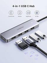 UGREEN USB C Hub 4-Port USB 3.0 Adapter 5Gbps Slim 2FT Cable view 3