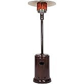 鶹 Basics 46,000 BTU Outdoor Propane Patio Heater with Wheels, Commercial & Residential, Havana Bronze, with Water Tank,