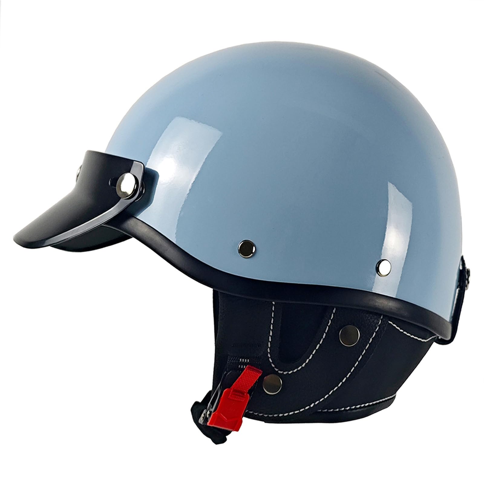 Photo 1 of Half Motorcycle Helmets Retro Open Face Half Shell Motocross Helmet for Cycling Motocross Cruiser Bike Scooter Chopper Men Women DOT Approved (Blue, Small)