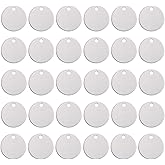 ABBECIAO 50Pack 3/4 Inch Aluminum Stamping Blanks Round Smooth Deburred Edges Hand Personalized Jewelry Tags 0.06" Thick w/Hole