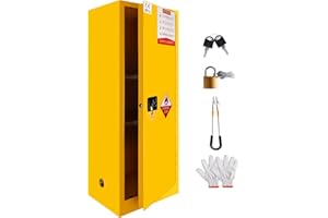WETOXL 35 Gallon Flammable Cabinet 65H x 19W x 24D, Hazardous Storage cabinets, Galvanized Steel Safety Storage Cabinet, Adjustable Shelf Fireproof Cabinet, for Commercial Industrial and Home Use