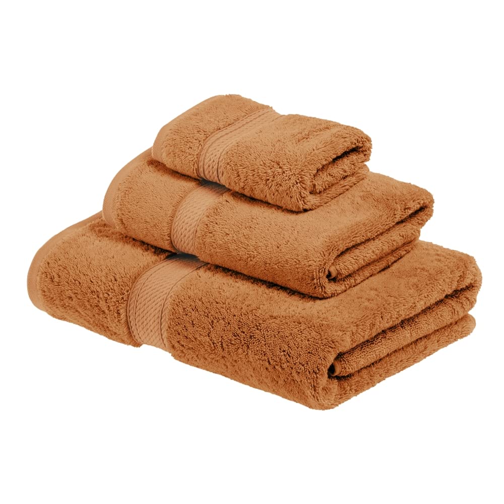 Superior 900 Gram Long-Staple Combed Cotton 3-Piece Towel Set, Rust
