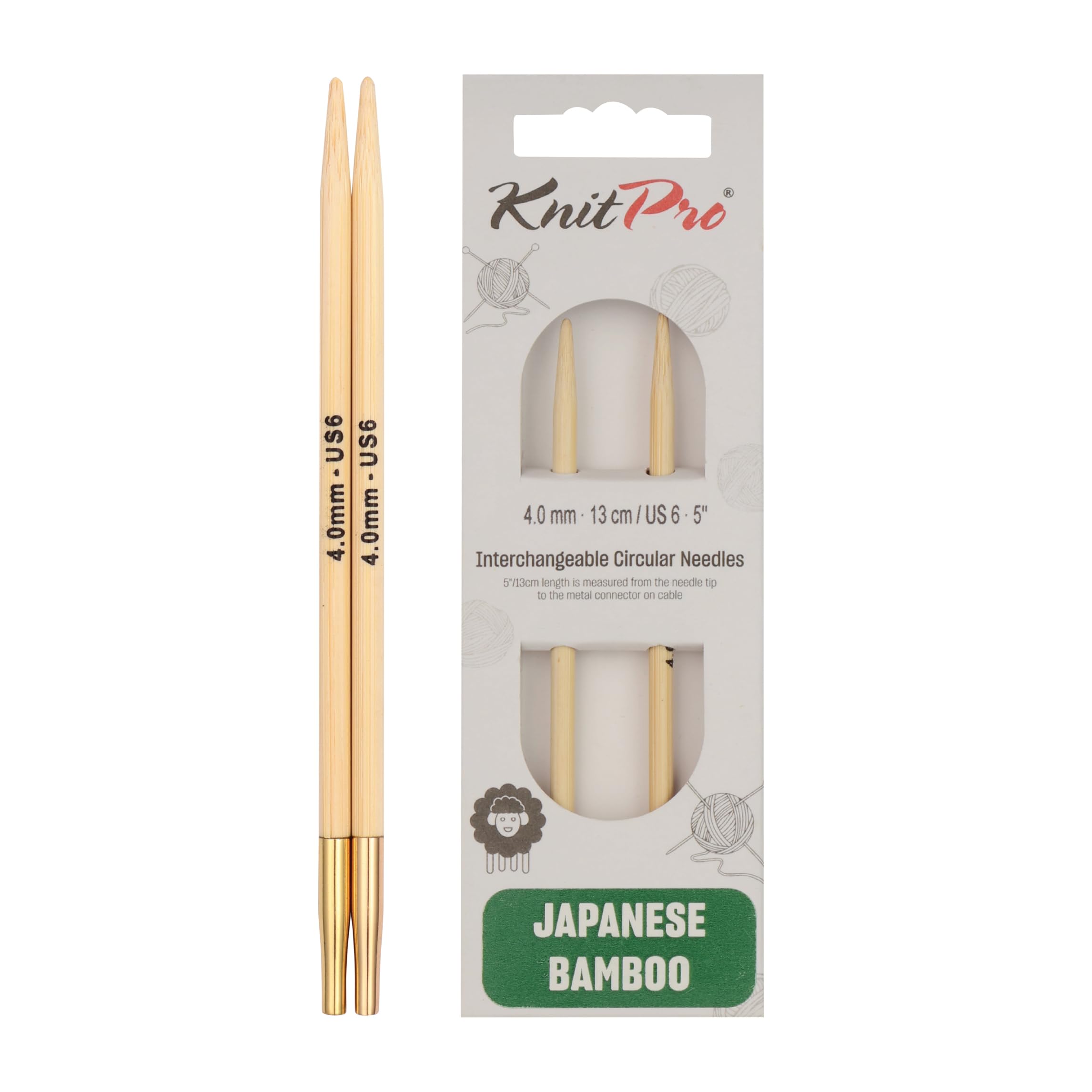 KnitPro Bamboo Interchangeable Circular Needles 5" (13cm) | 4.00mm — image 1