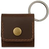 PavinCrafter Leather Guitar Pick Holder Case With Keychain, Brown | Handmade Leather Guitar Pick Sleeve And Organizer Pouch With Keychain, Designed For Guitarists, Travel And Gifting