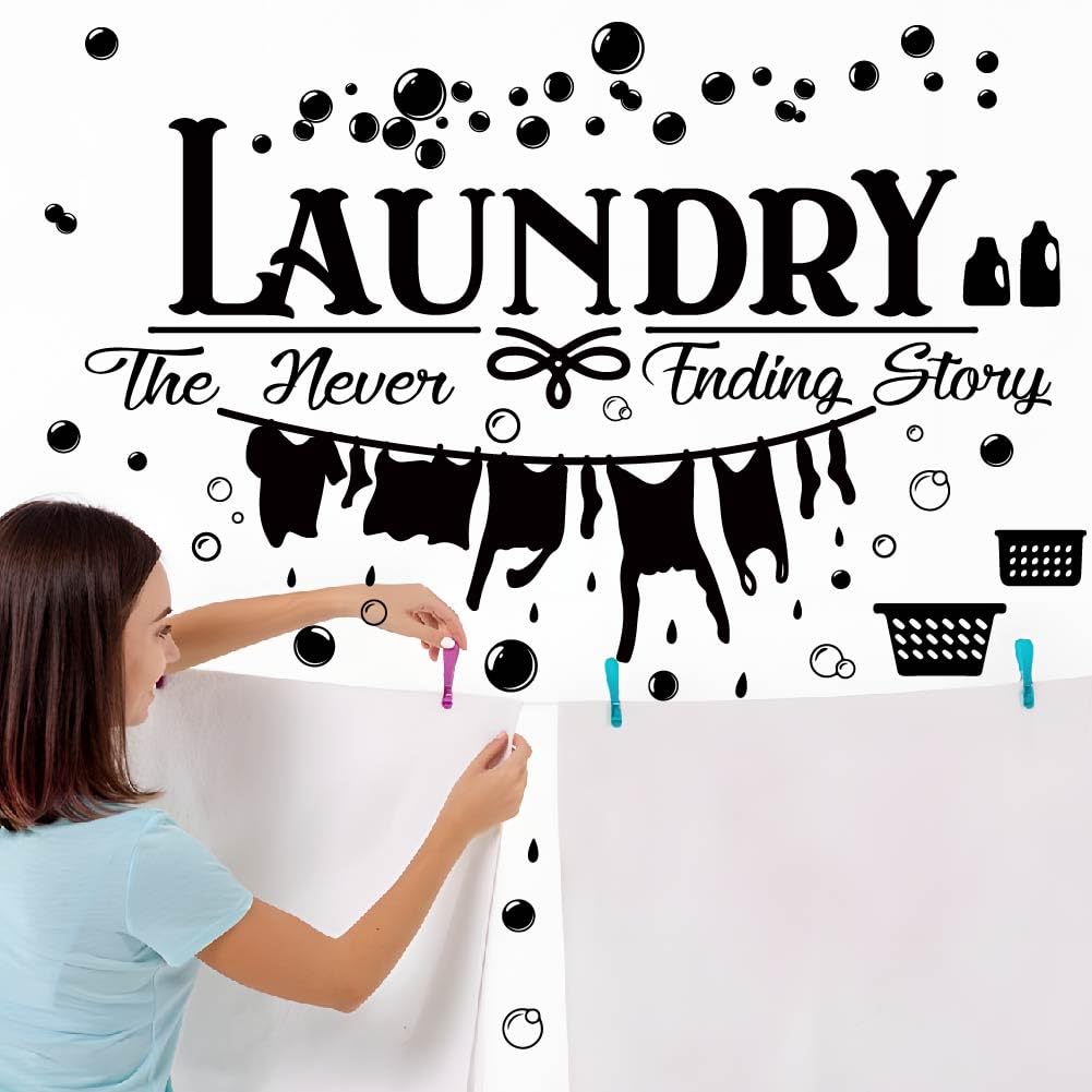 SUPERDANT Laundry Room Stickers The Never Ending Story Wall Decals Wall Art Murals Laundry Room Wall Decals Laundry Room Wall Decor for Laundry Room Home Living Room Bathroom