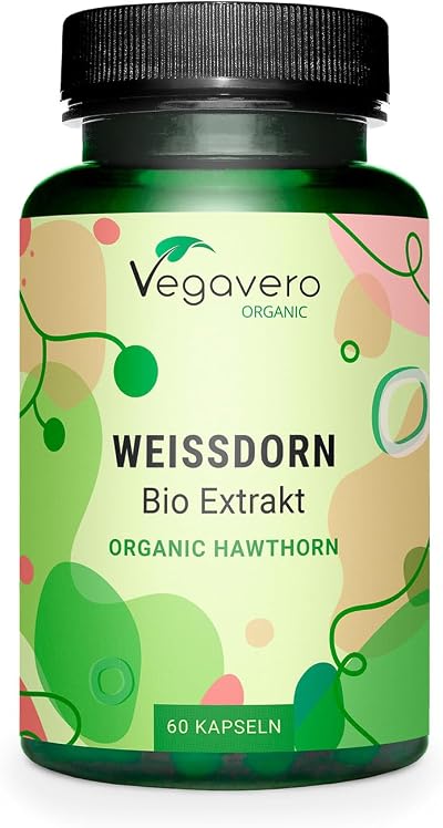 Vegavero Hawthorn Berry Capsules 2800 mg 4:1 Extract Organic Vegan